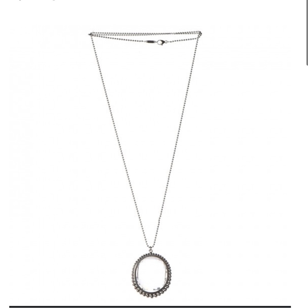 TIFFANY Sterling Silver Crystal Ziegfeld Oval Pendant Necklace - Picture 6 of 9